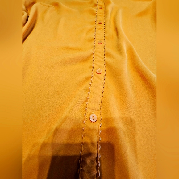 CAMAÏEU Impeccable blouse fluide de qualité de couleur jaune moutarde - Picture 5 of 7